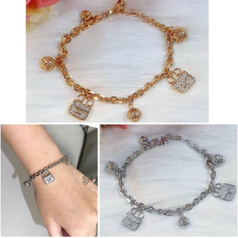 Restok Gelang Premium Quality Lapis emas silver gold Anti Karat Gelang Krincingan  mata 9228