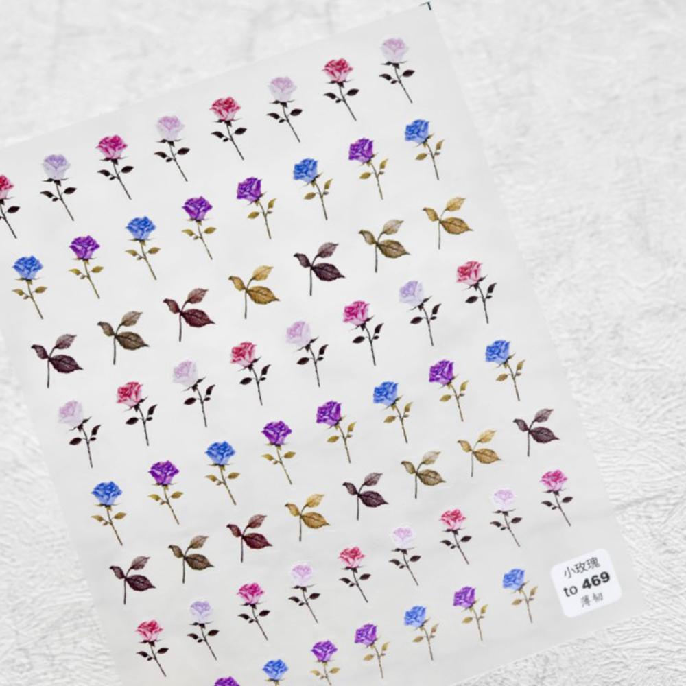 AUGUSTINA Agustina 5D Timbul Stiker Kuku Pesona Decals Perekat Nail Art Sticker