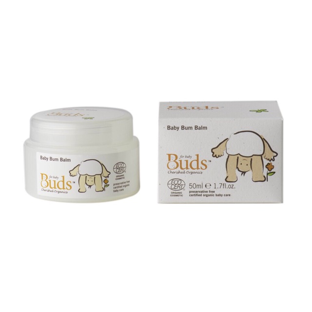 Buds organics baby bum balm - krim perawatan ruam popok bayi