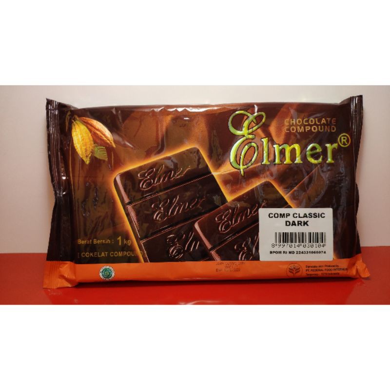 cokelat elmer dark | elmer dark compound kemasan 1kg,bisa digunakan utk dekor kue,brownies. exp jauh