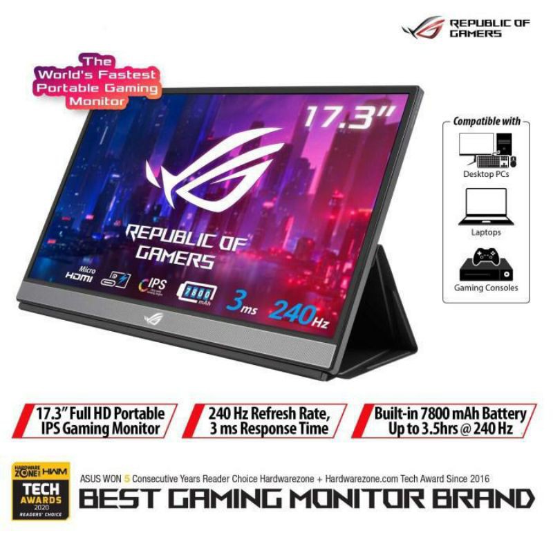 Portable Gaming Monitor ASUS ROG XG17AHPE 17inc Garansi Resmi