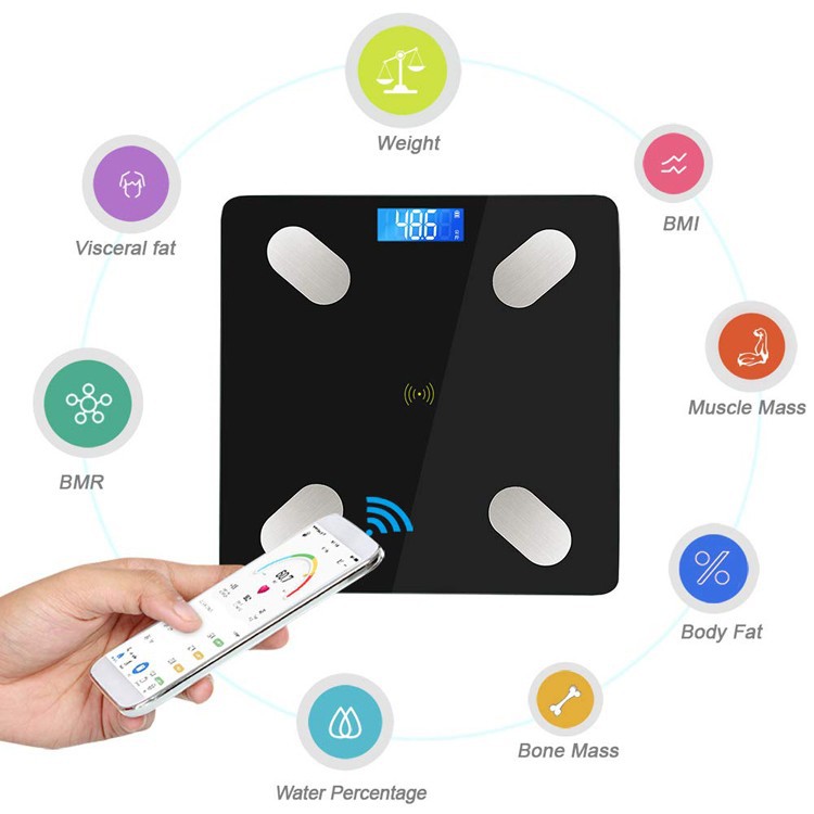 Timbangan Badan Digital Bluetooth - Alat Pengukur Berat Badan Smart Scale Conect Bluetooth