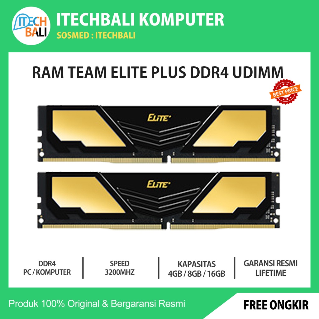 RAM PC TEAM Elite Plus Udimm DDR4 16GB (2x8GB) 3200Mhz