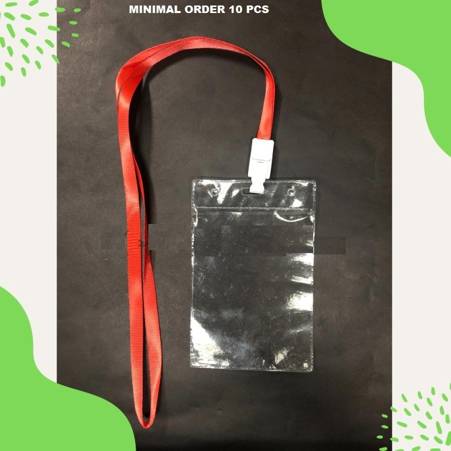 

OBRAL! Paket Murah Plastik Panitia ID Card + Tali Lanyard Klip Plastik - 9 x 14,5 cm