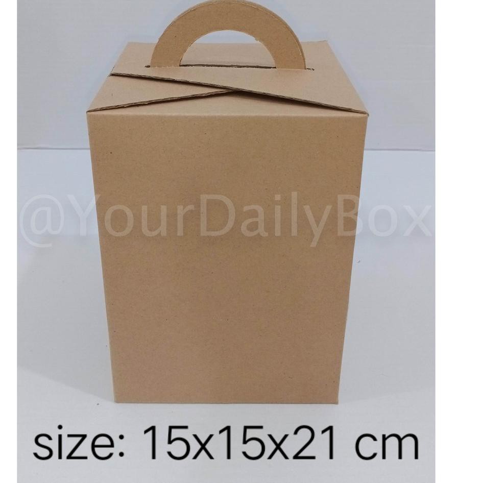 

[isi 10 pcs] Dus botol, dus minuman , Gable Box, dus kue uk 15x15x21 cm .