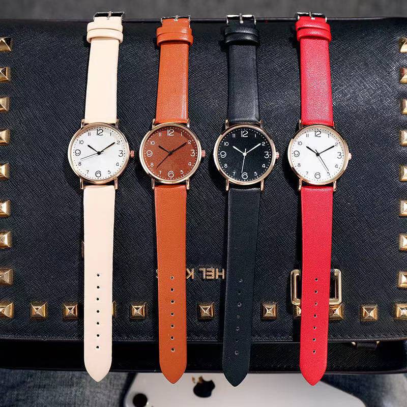 Jam Tangan Wanita Strap Pu Leather Analog / Jam Tangan Wanita Casual Pu Leather Fashion Import