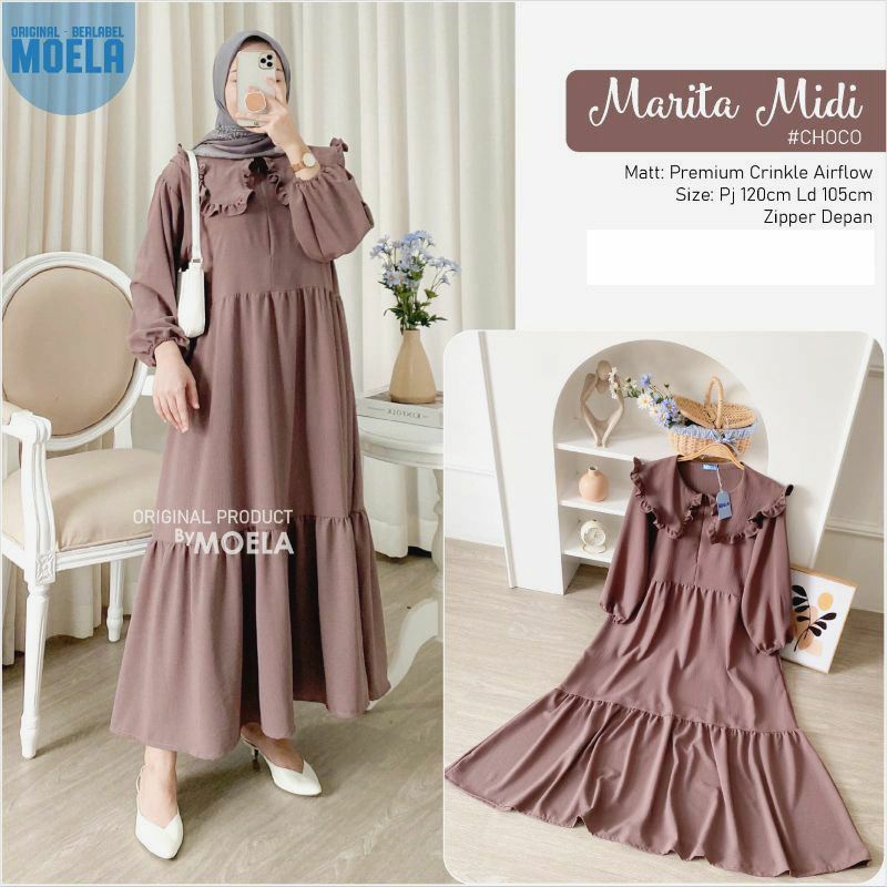 Marita Midi Dress Crincle Airflow LD 110 Best Seller