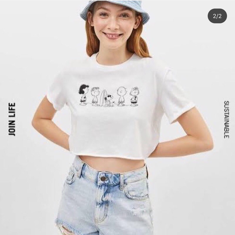 bershka tshirt crop