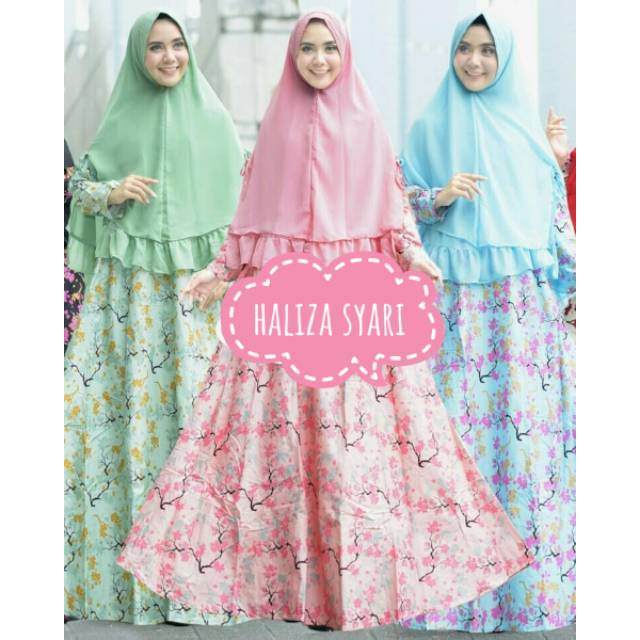 Haliza Gamis Katun Jepang Premium Syari Lebaran Terlaris COD