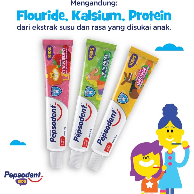 Pasta Gigi Pepsodent Anak Sweet Strawberry / Pepsodent