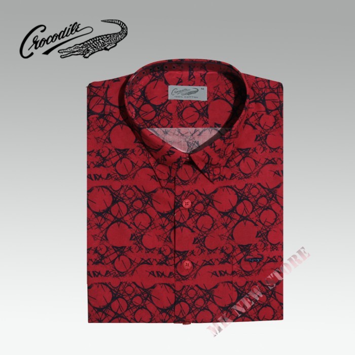 Kemeja Lengan Pendek Crocodile 728-1539 - Merah, M