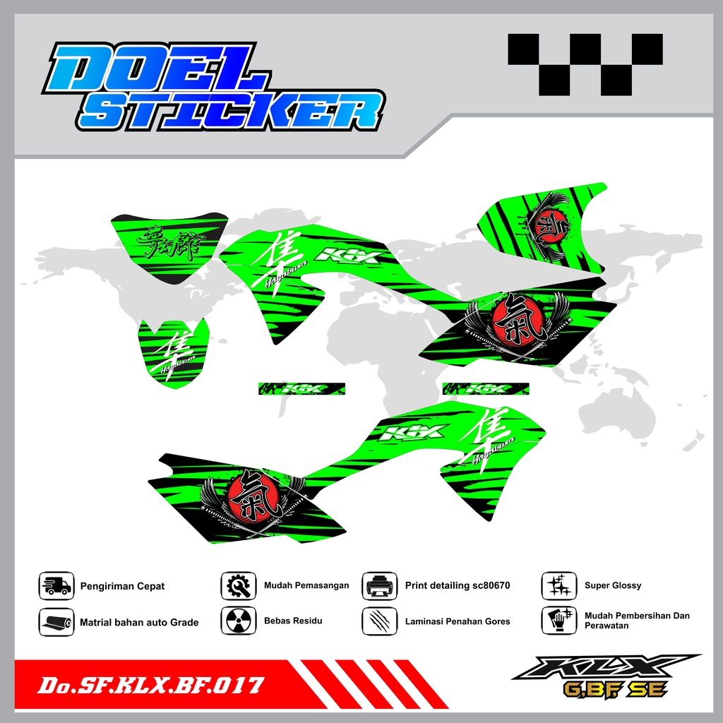 Sticker Striping Honda KLX 150 G , BF , SE Lama List Variasi Hologram , Crome Doel 017