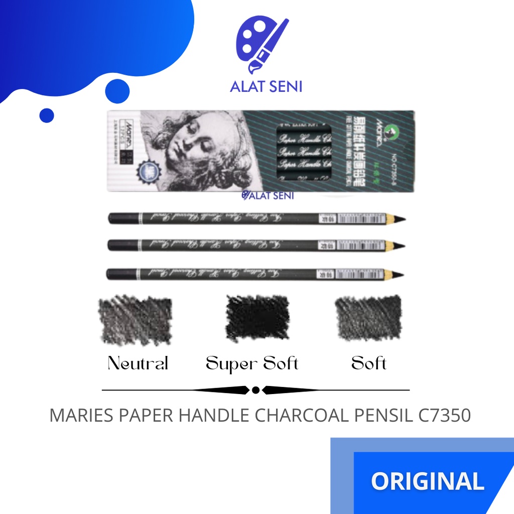 

Maries Paper Handle Charcoal Pencil C7350 Neutral Soft Super Soft Sketch Pensil Sketsa / Pensil Gambar / Pensil Sketsa