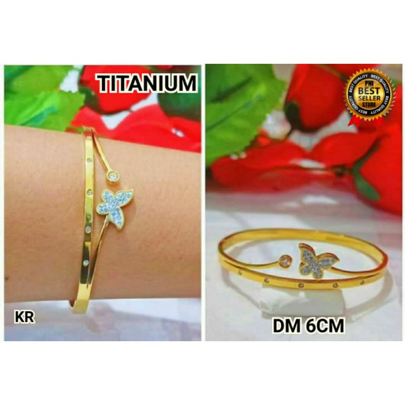 GELANG WANITA TITANIUM ASLI BAHAN ANTI LUNTUR DAN BENTUK NYA YANG MEWAH ELEGAN