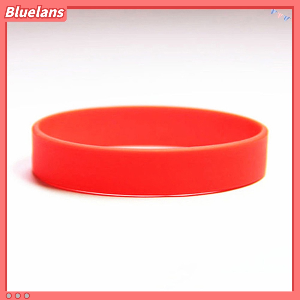 Bluelans 2Pcs Fashion Silicone Wristbands Wrist Bands Solid Color Sports Design Bracelets