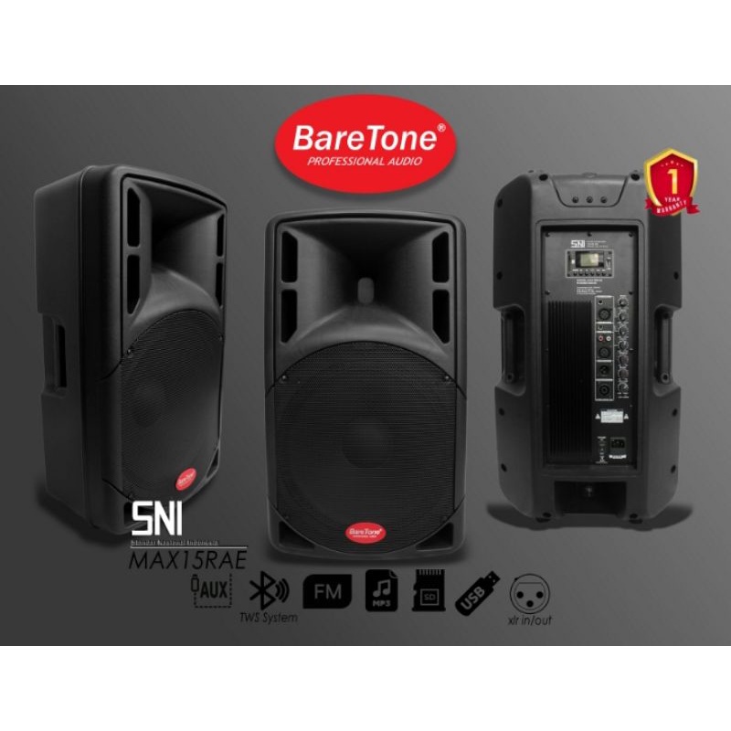 SPEAKER AKTIF BARETONE MAX15RAE SPIKER SALON 15 IN MAX 15 RAE 15 INCH