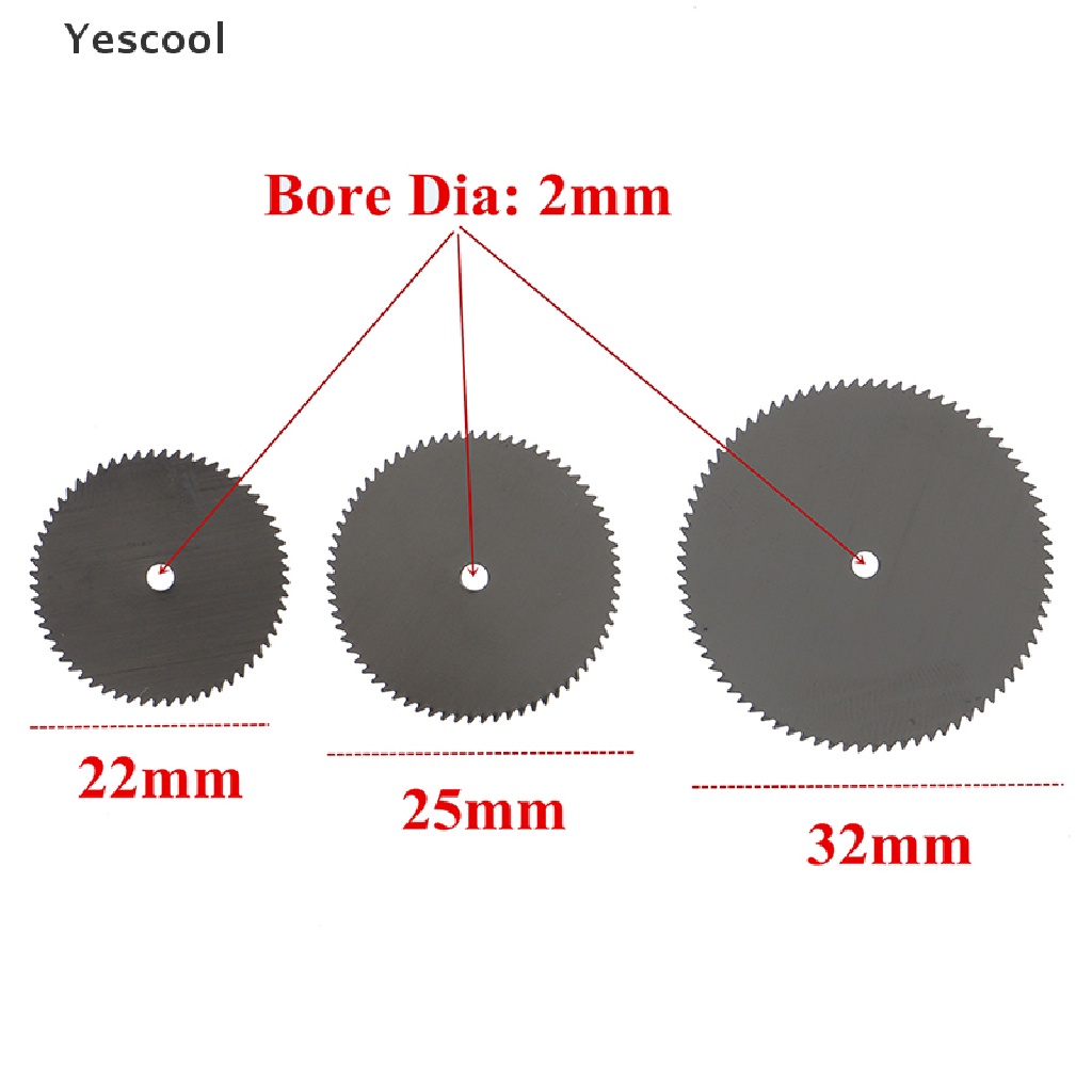 Yescool 20pcsset Mata Gergaji Bulat Mini Bahan HSS Untuk Mesin Rotary Power Tool