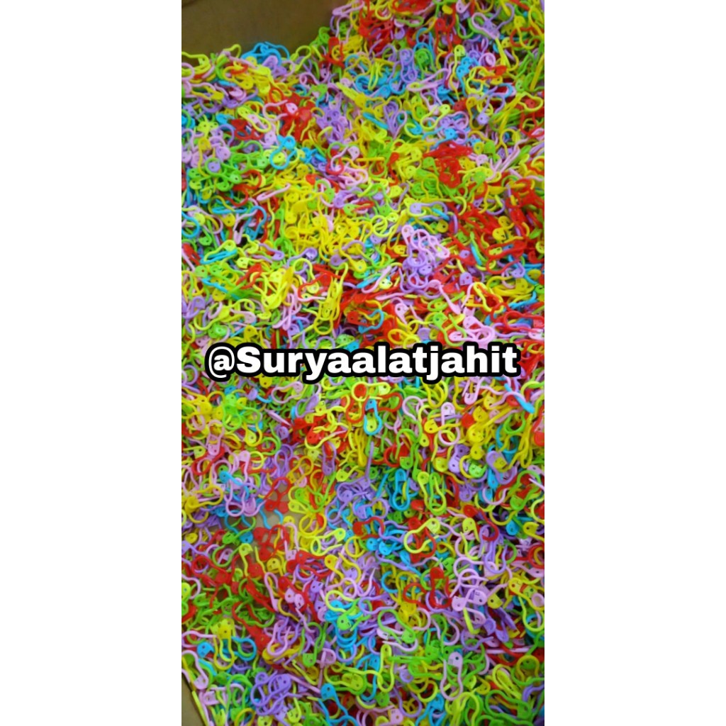 Peniti Labu Oval Bahan Plastik Warna Warni @1000pcs