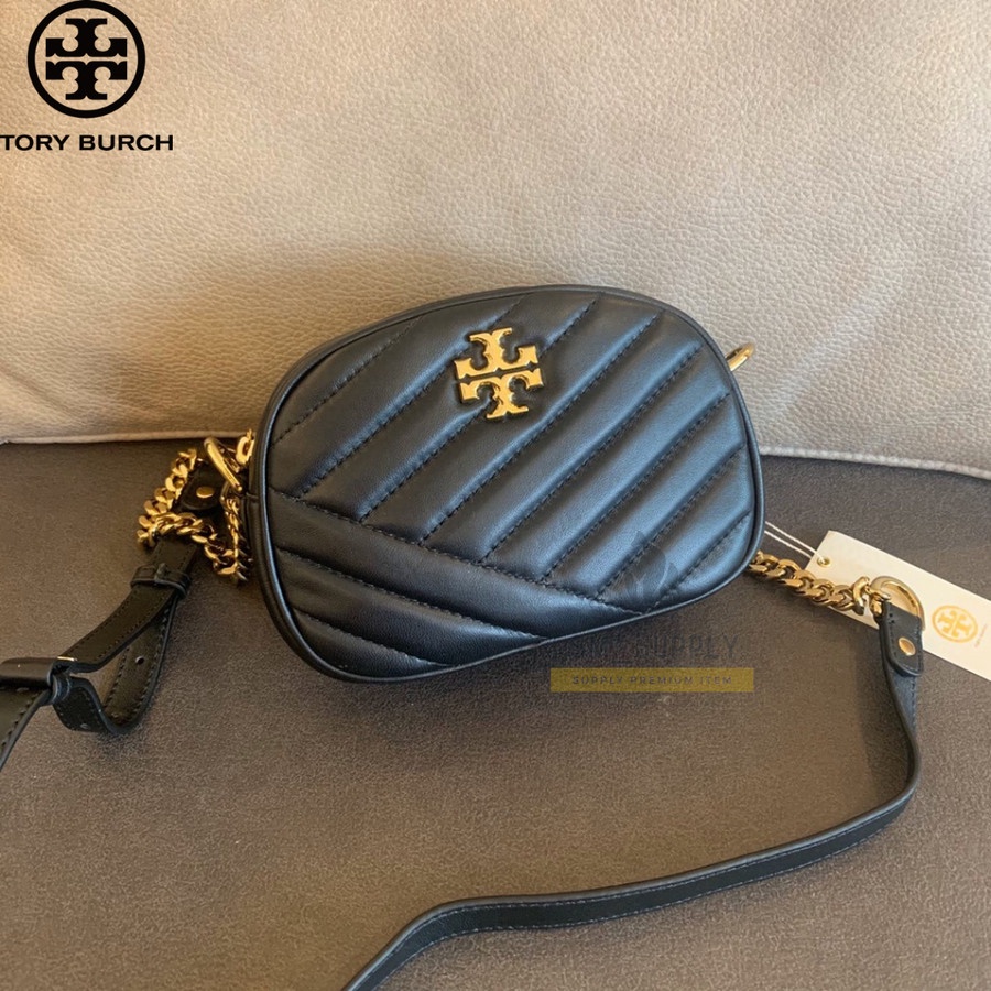 TAS WANITA TORY BURCH KIRA CHEVRON SMALL CAMERA BAG CLASSIC BLACK
