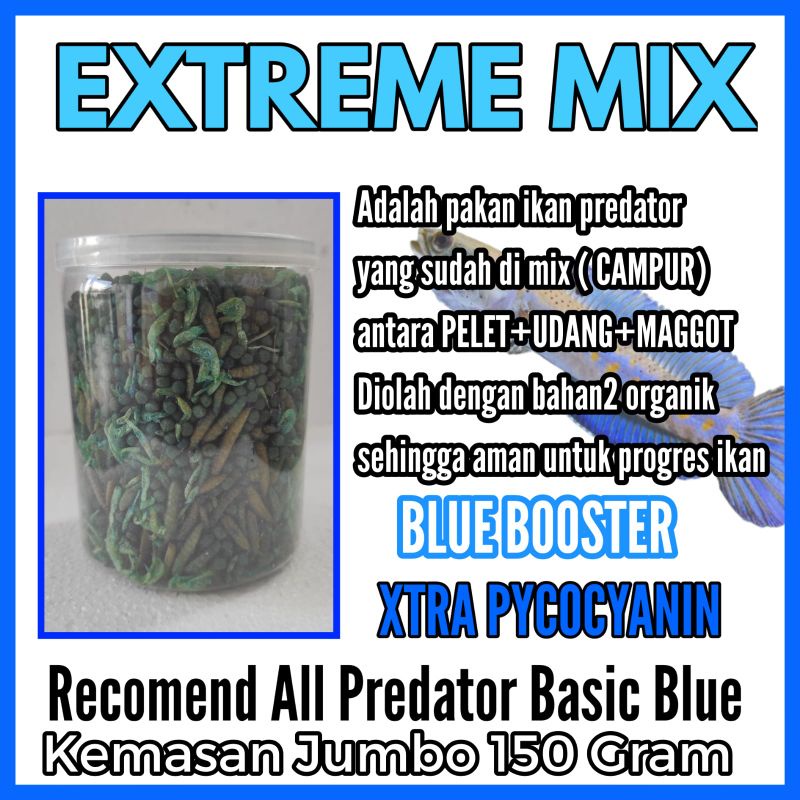 Pakan Pulchra Extreme Mix Pelet channa Blue 150 gram