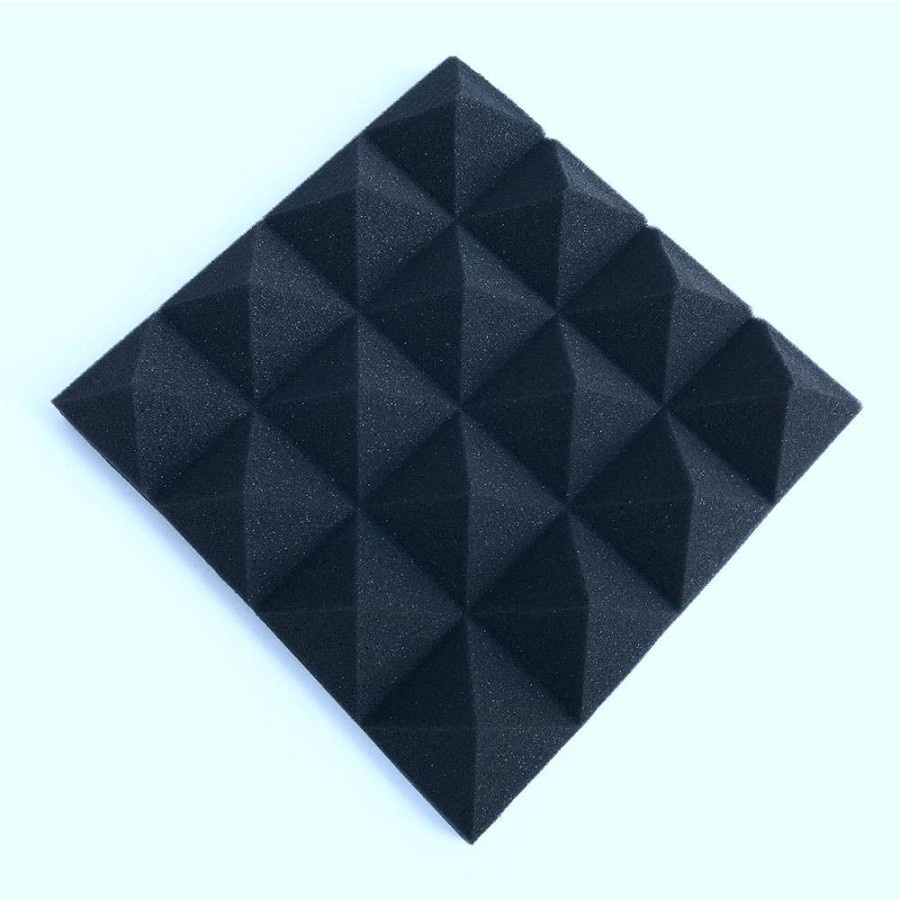 Busa Telur Peredam Suara Acoustic Foam Soundproof Noise Reduction 25x25x5CM 12PCS - SFS1 - Black