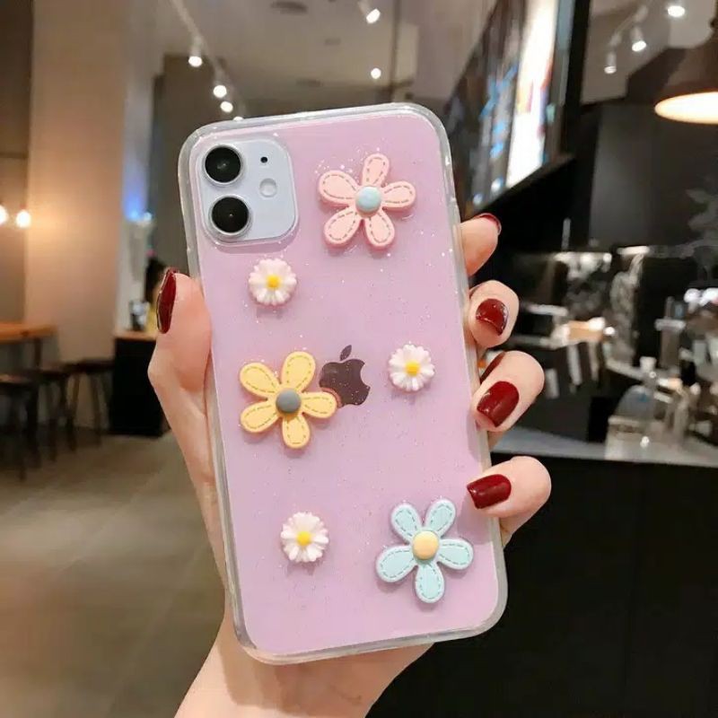 

Case glitter bunga bening