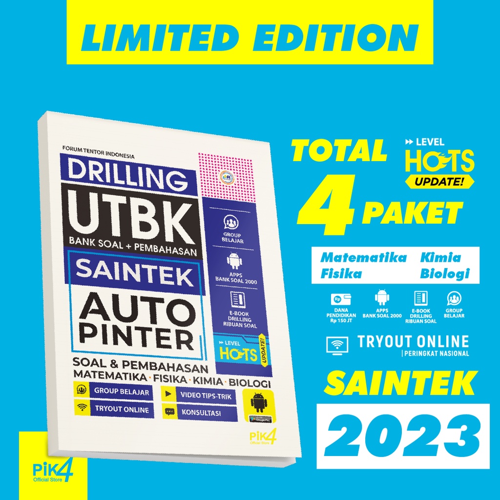 Buku Intens Super Prediksi 99.99% Lolos dan Drilling UTBK SAINTEK Auto Pinter SBMPTN 2023 utbk hots