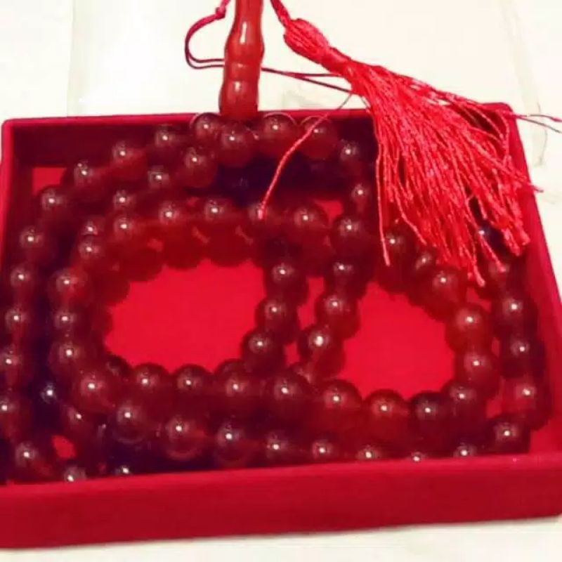 Tasbih Batu Giok Merah 8 mm 99Butir