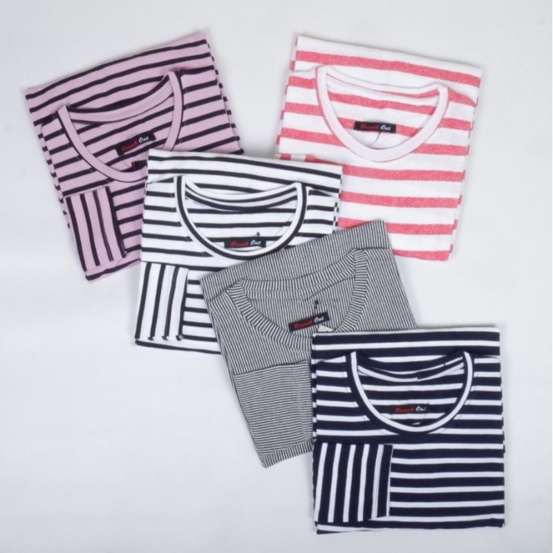 baju kaos stripe pria / kaos salur pria lengan panjang / kaos cowok lengan panjang