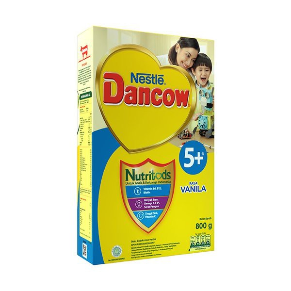 Dancow 5+ Nutritods Susu Formula Anak Usia 5-12 Tahun Rasa Madu / Vanila / Coklat 800gr