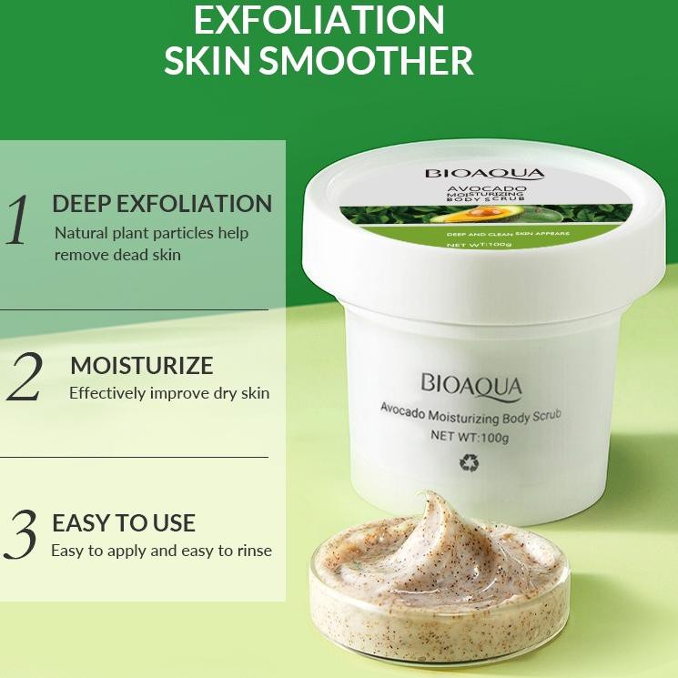 BIOAQUA Avocado Series Moisturizing Skin Care Hydrating Facial Wash / Toner / Serum Essence / Emulsion /Body Scrub BPOM