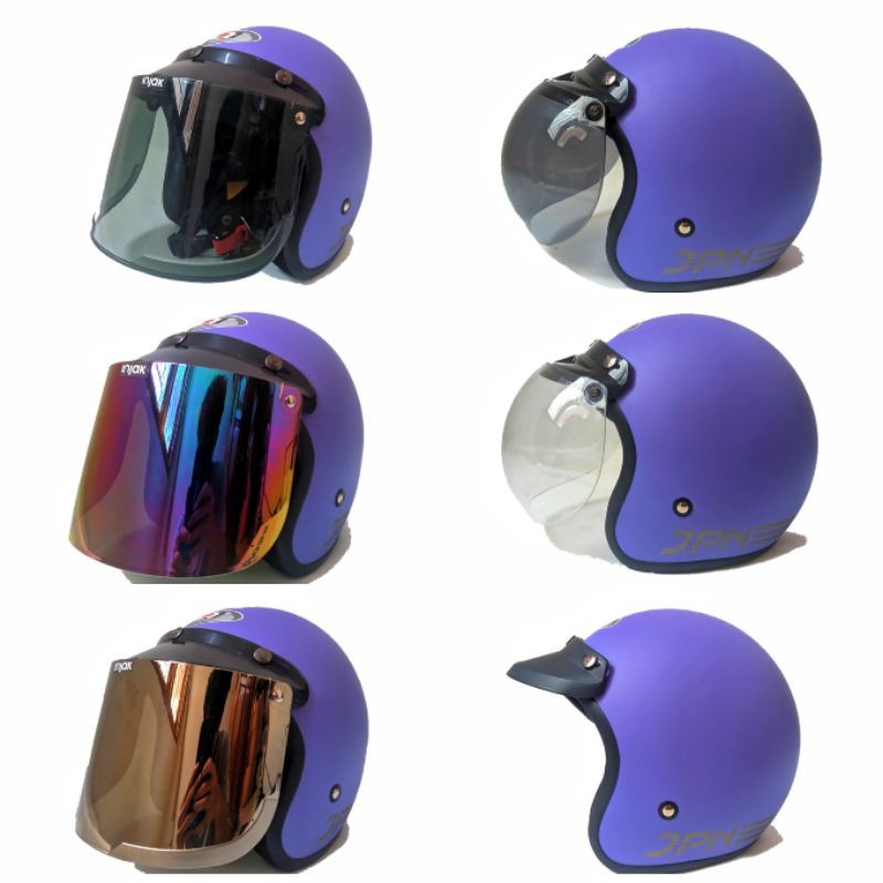 Helm Bogo JPN Retro Arc Ungu Doff