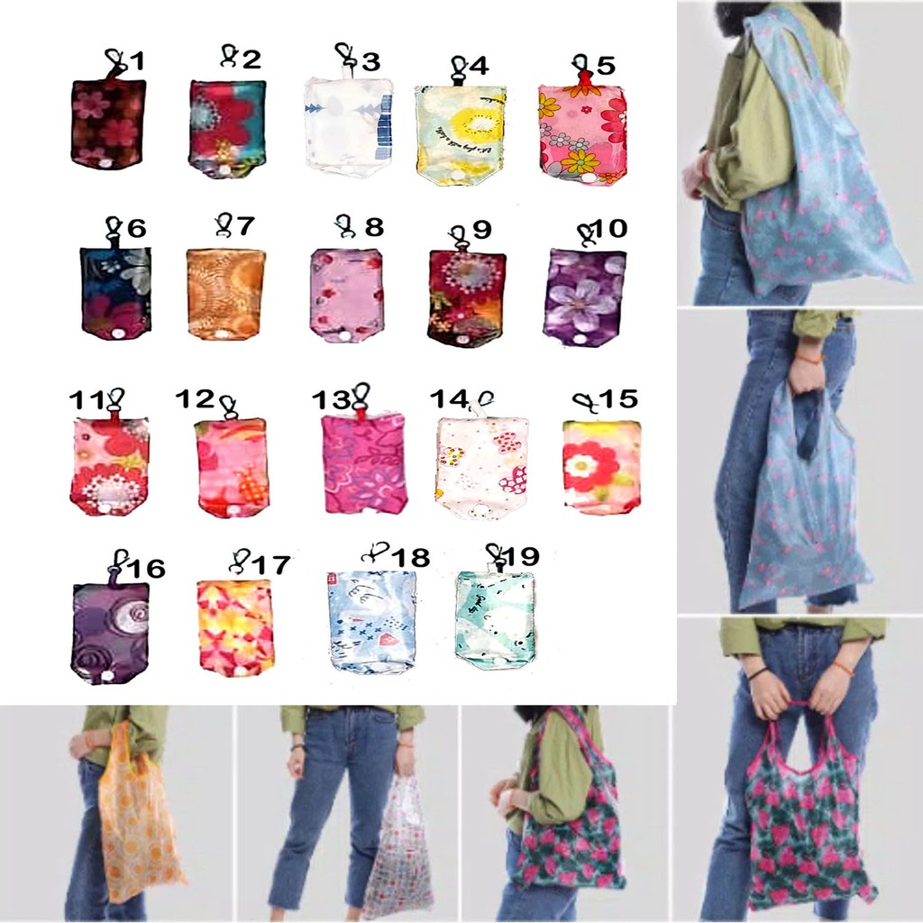 Shopping Bag B Tas belanja lipat Bahan Parasut