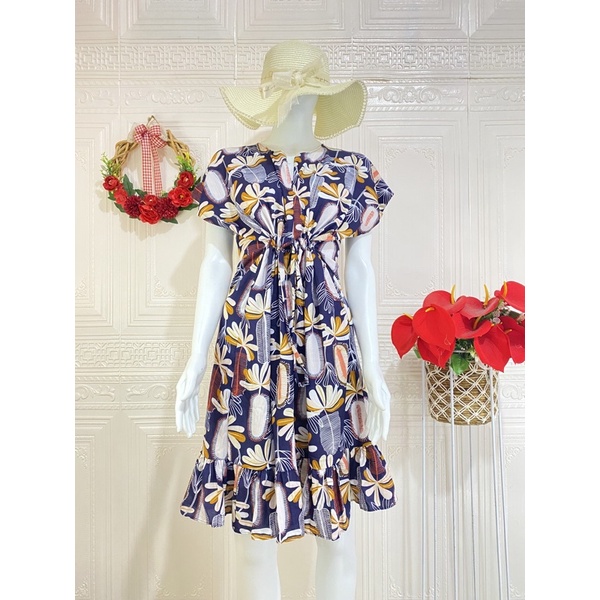 Daster ruffle serut / daster ruffle busui viral / daster serut rempel selutut-Felisha