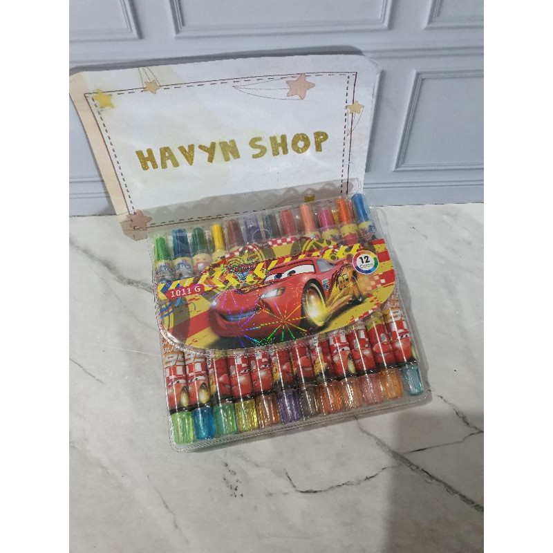 crayon putar/rolling crayon/oil pastel/Krayon putar PENDEK-Cars