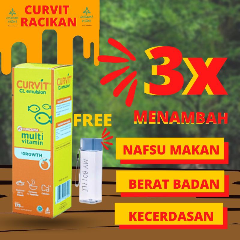 Curvit plus athena Cl emulsion dan Curcuma plus racikan penggemuk vitamin penambah nafsu makan obat 