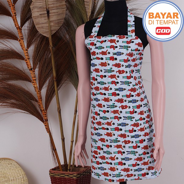 APRON / CELEMEK / APRON MASAK / APRON BARBER / APRON CHEF /APRON BARISTA MOTIF 005