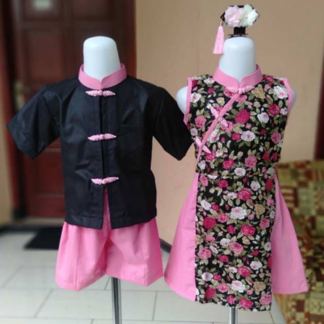 Ethnickidswear Cheongsam Couple Qipao Imlek Baju Imlek Cheongsam Dress Qipao Dress Batik Couple