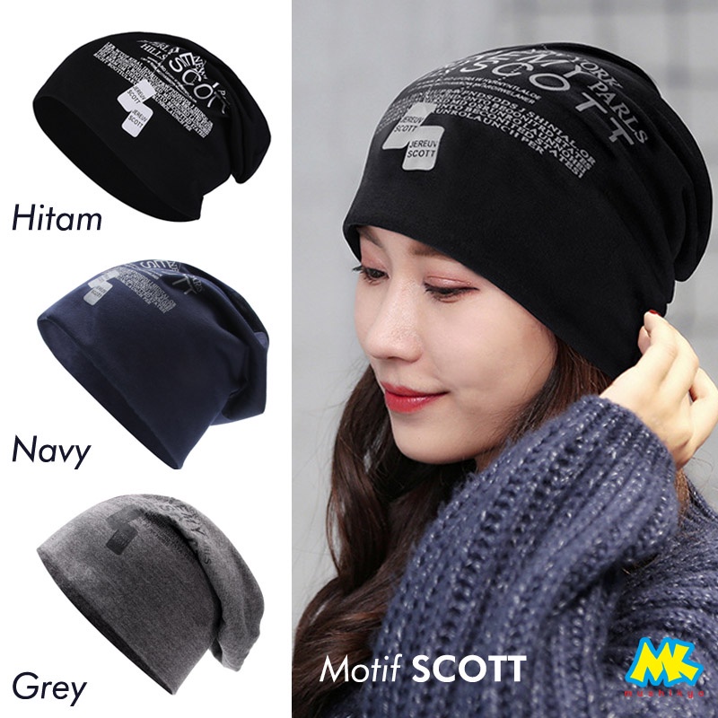 Beanie Hat Double Layer Cotton Cap / Kupluk Premium 2 lapis