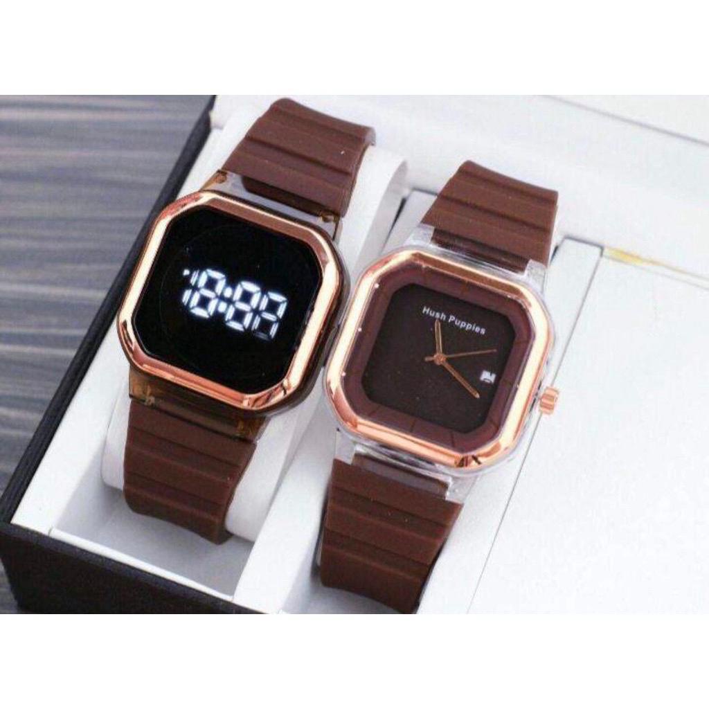 BISA COD PROMO BELI 1 GRATIS 1 JAM TANGAN COUPLE PASANGAN PRIA WANITA COWOK CEWEK STRAP RUBBER