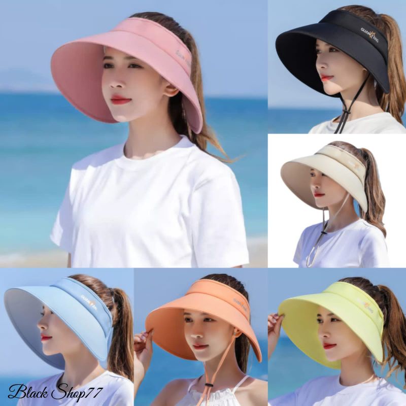 Topi Wanita Pantai/Olahraga Lebar Praktis