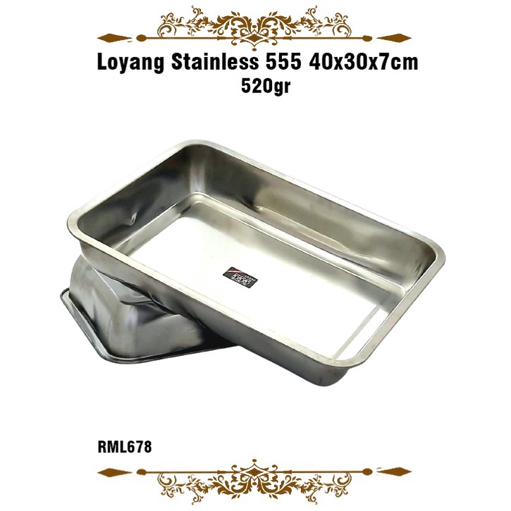 Loyang/Nampan Stainless 555 40x30x7cm