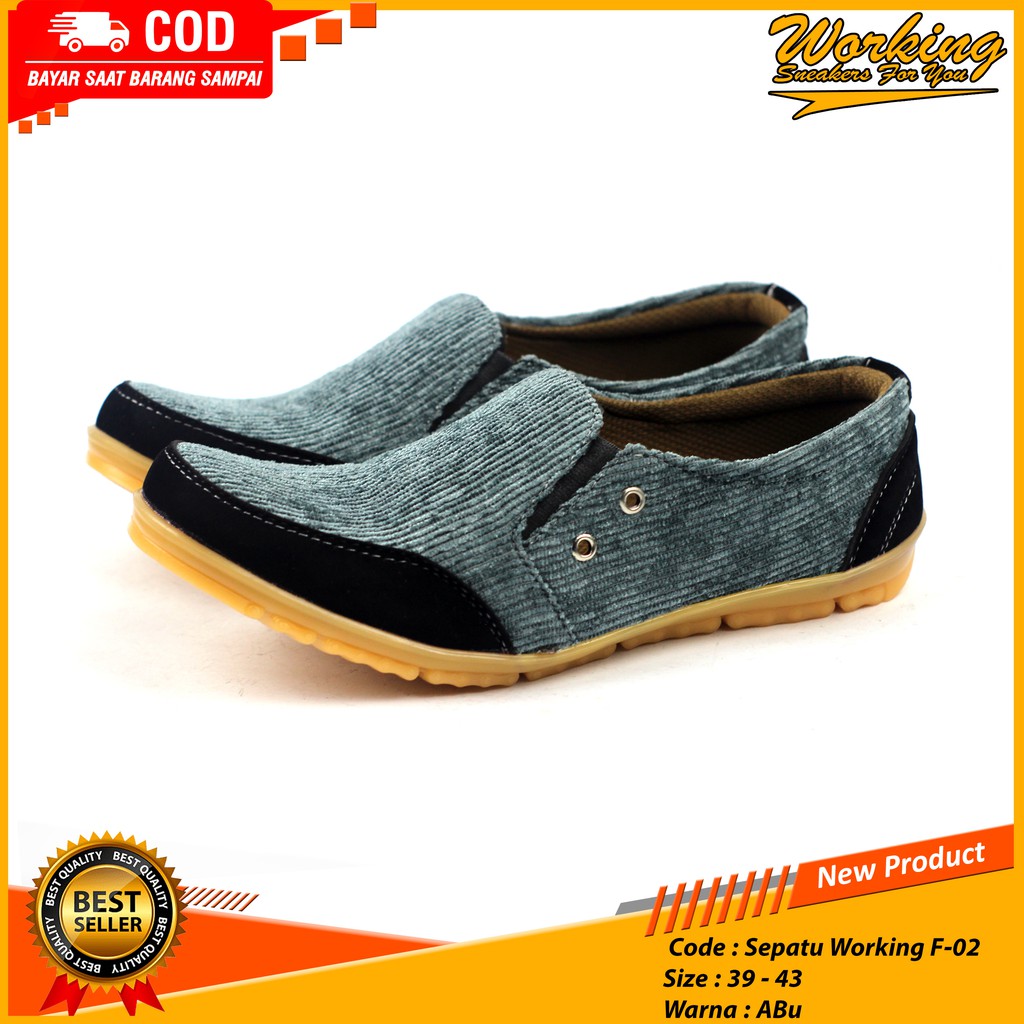 Sepatu ORIGINAL pria terbaru sepatu Working F-02 sepatu kerja Casual sepatu slop