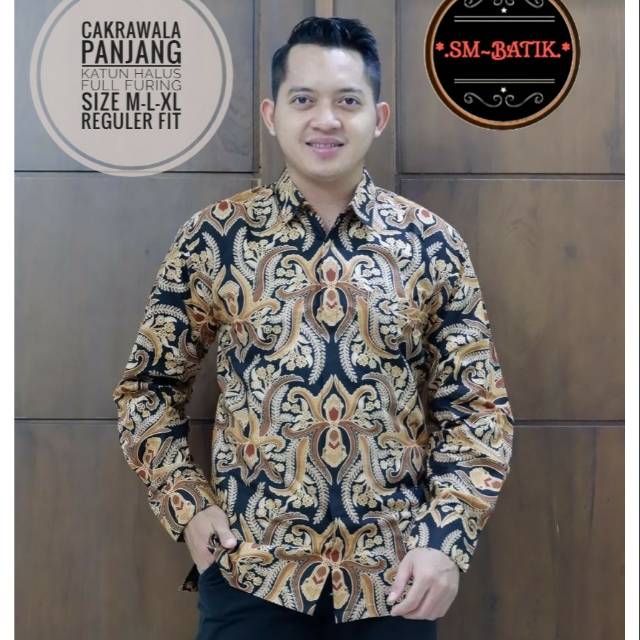 Kemeja Batik Pria Lengan Panjang Cakrawala Bahan Katun Halus Lapis Furing