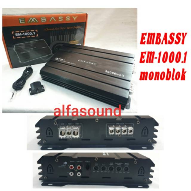 POWER MONOBLOCK EM1000 1CLASS D EMBASSY EM-1000.1 Channel