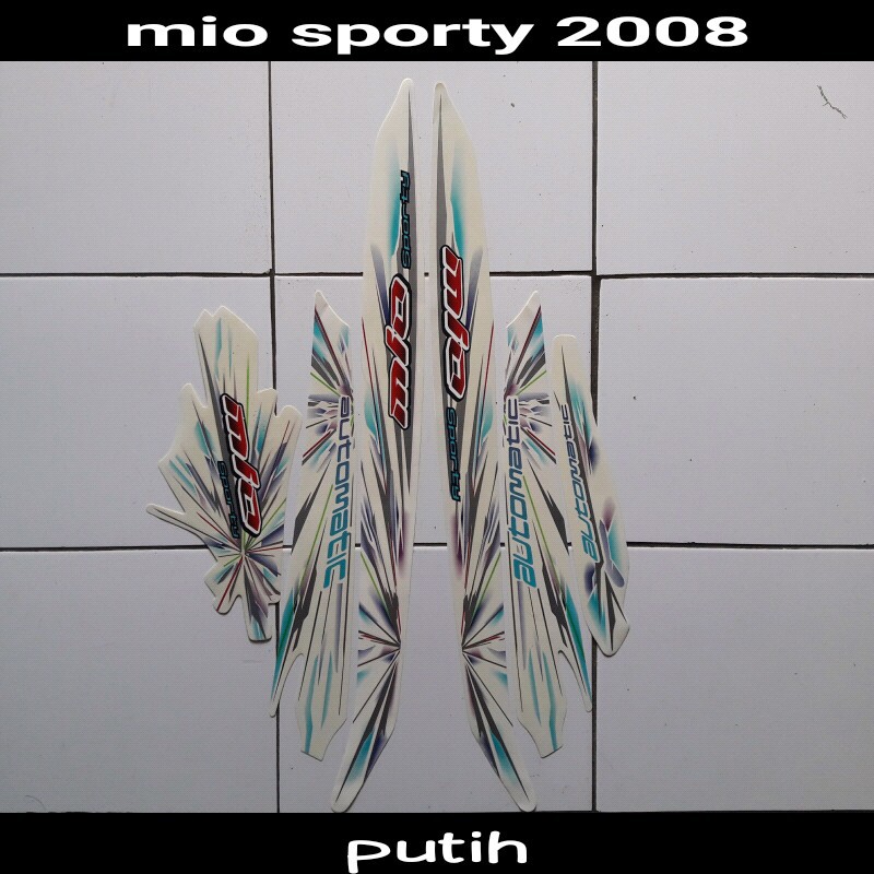 striping stiker motor mio sporty 2008 putih