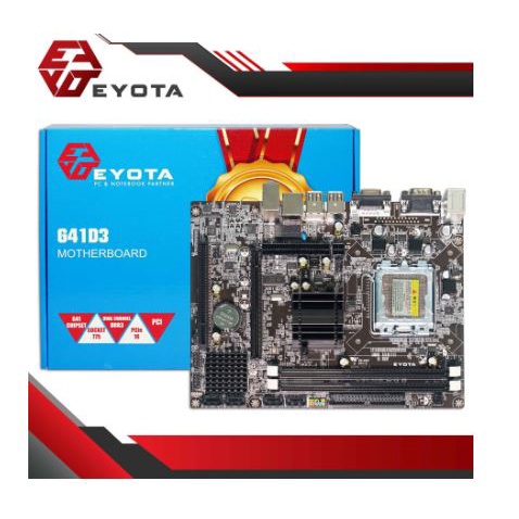 Mainboard eyota g41d3 intel g41 ich7 lga 775 ddr3 micro atx ps2 com vga usb 2.0 rj45 audio 3.5mm - motherboard