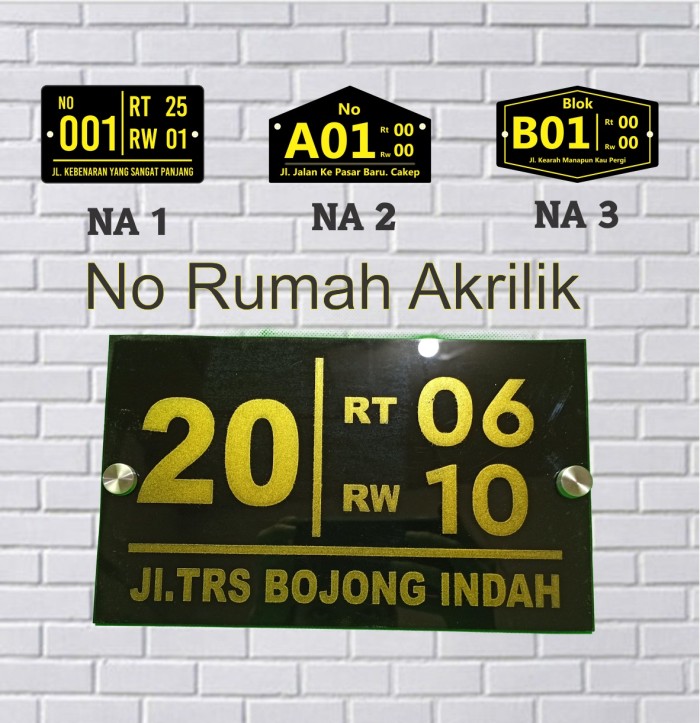 

No Rumah Akrilik Custom Papan No Rumah Akrilik