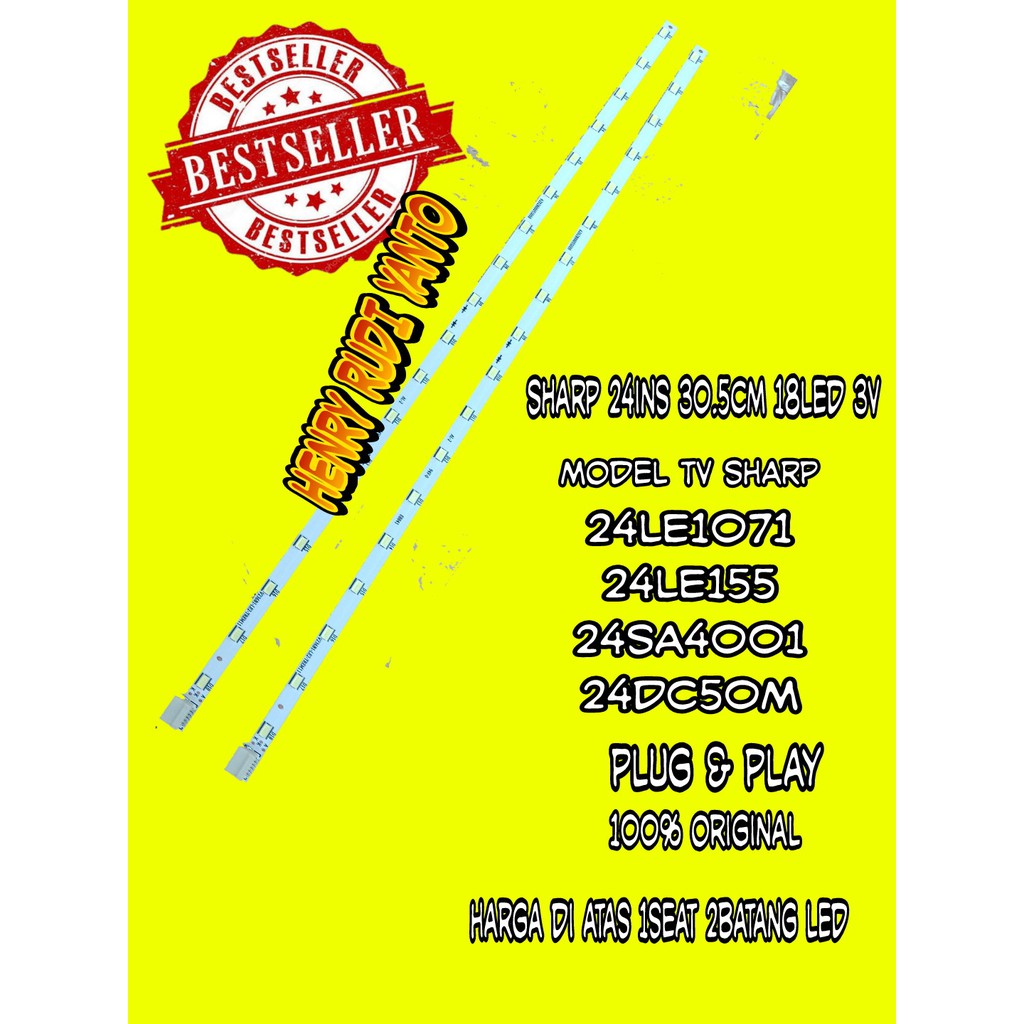 Backlight tv sharp 24le155/ 24 sa4100i LAMPU LED TV SHARP 24LE155 24LE107I 24DC50M