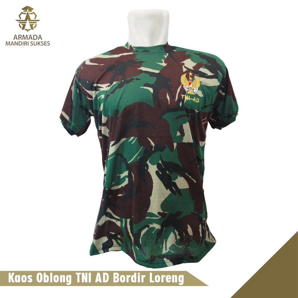 Kaos TNI AD Logo Loreng - Kaos Dalam TNI AD Logo Loreng